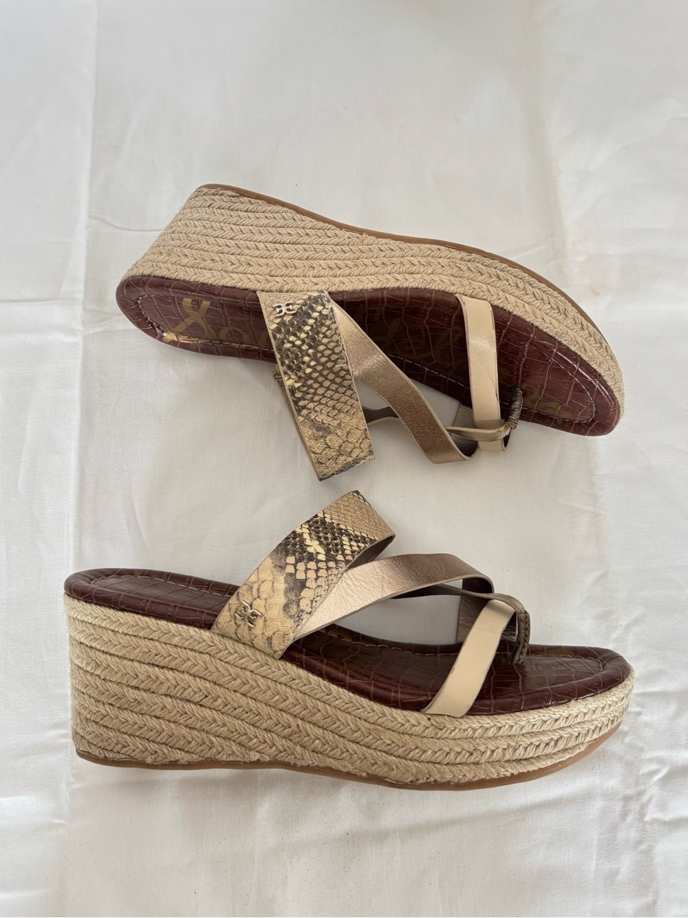 Sam Edelman Raleigh Snake-Print Espadrille Wedge Sandals Size 9M